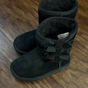 Black Suede Boots with Bows